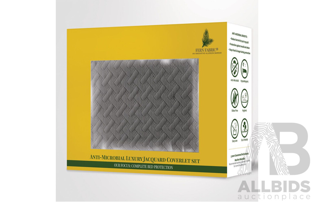 FERN FABRIC Cross Line Black - Double - 650GSM Coverlet - ORP $299.00