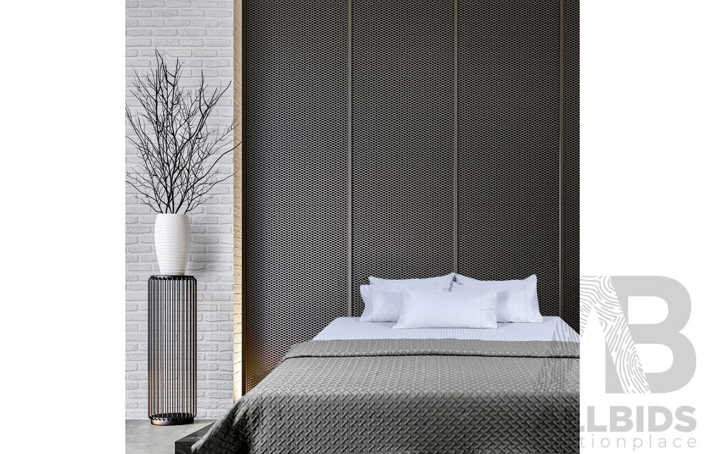 FERN FABRIC Cross Line Black - Double - 650GSM Coverlet - ORP $299.00