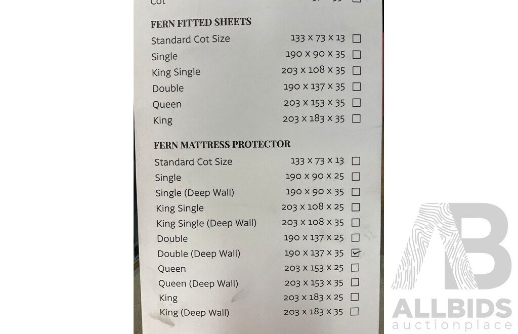 FERN FABRIC Double Size (Deep Wall)  Mattress Protector - ORP $169.00