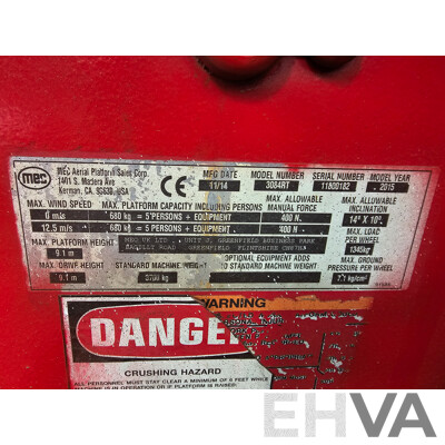 2015 MEC 3084RT Speed Level Quad-Trax 4WD Diesel Scissor Lift