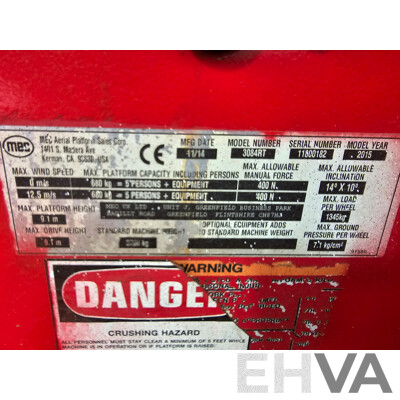2015 MEC 3084RT Speed Level Quad-Trax 4WD Diesel Scissor Lift