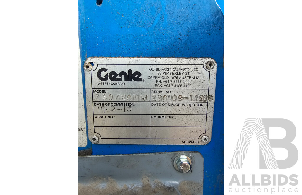 2009 Genie Z-30/20N Articulated Electric Boom Lift