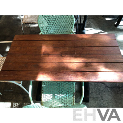 Three Timber Cafe Tables and Nine Chairs