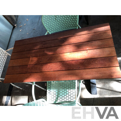 Three Timber Cafe Tables and Nine Chairs