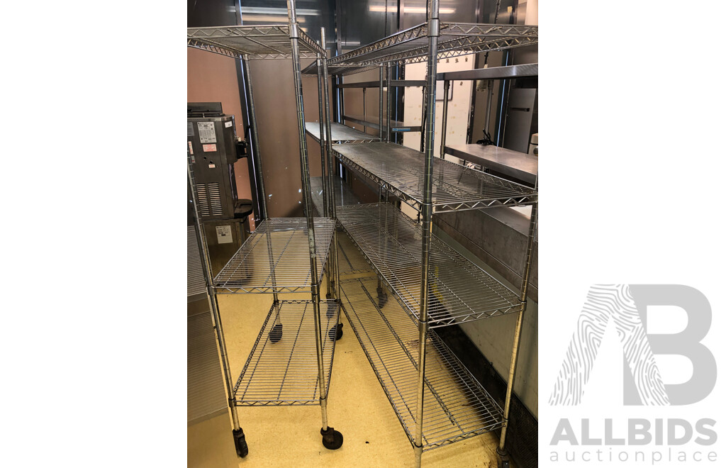 Mobile Catering/Coolroom Shelving - Lot of Three