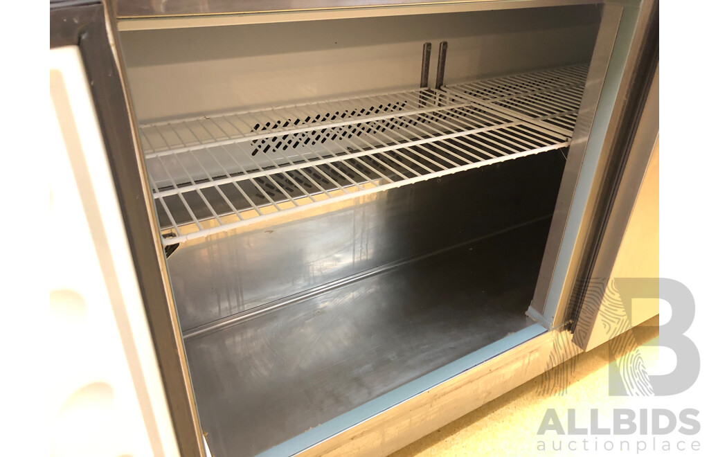 Polar 530 Litre Two Door Food Preparation Refrigerator with Stainless Steel Bench and Shelving