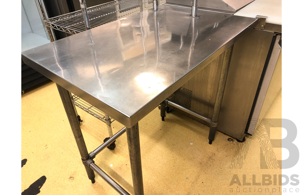 Polar 530 Litre Two Door Food Preparation Refrigerator with Stainless Steel Bench and Shelving