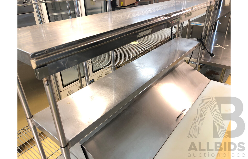 Polar 530 Litre Two Door Food Preparation Refrigerator with Stainless Steel Bench and Shelving