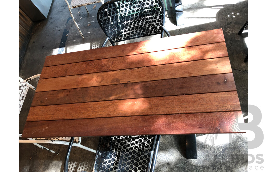 Three Timber Cafe Tables and Nine Chairs