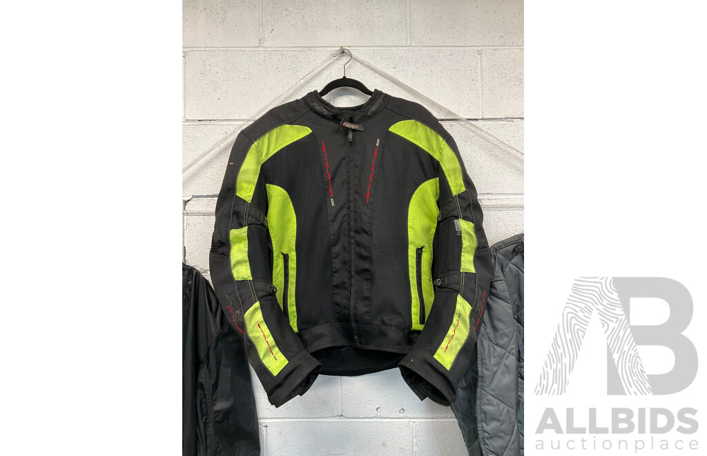 RST Contour Plus Black Yellow Mens Textile Motorbike Jacket with Two Factory Fitted Inserts Size 3XL
