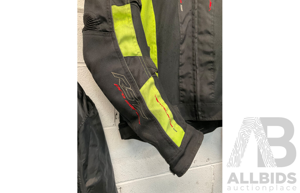 RST Contour Plus Black Yellow Mens Textile Motorbike Jacket with Two Factory Fitted Inserts Size 3XL