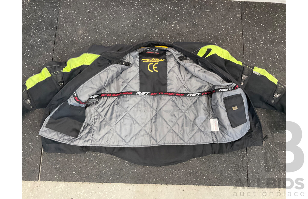 RST Contour Plus Black Yellow Mens Textile Motorbike Jacket with Two Factory Fitted Inserts Size 3XL