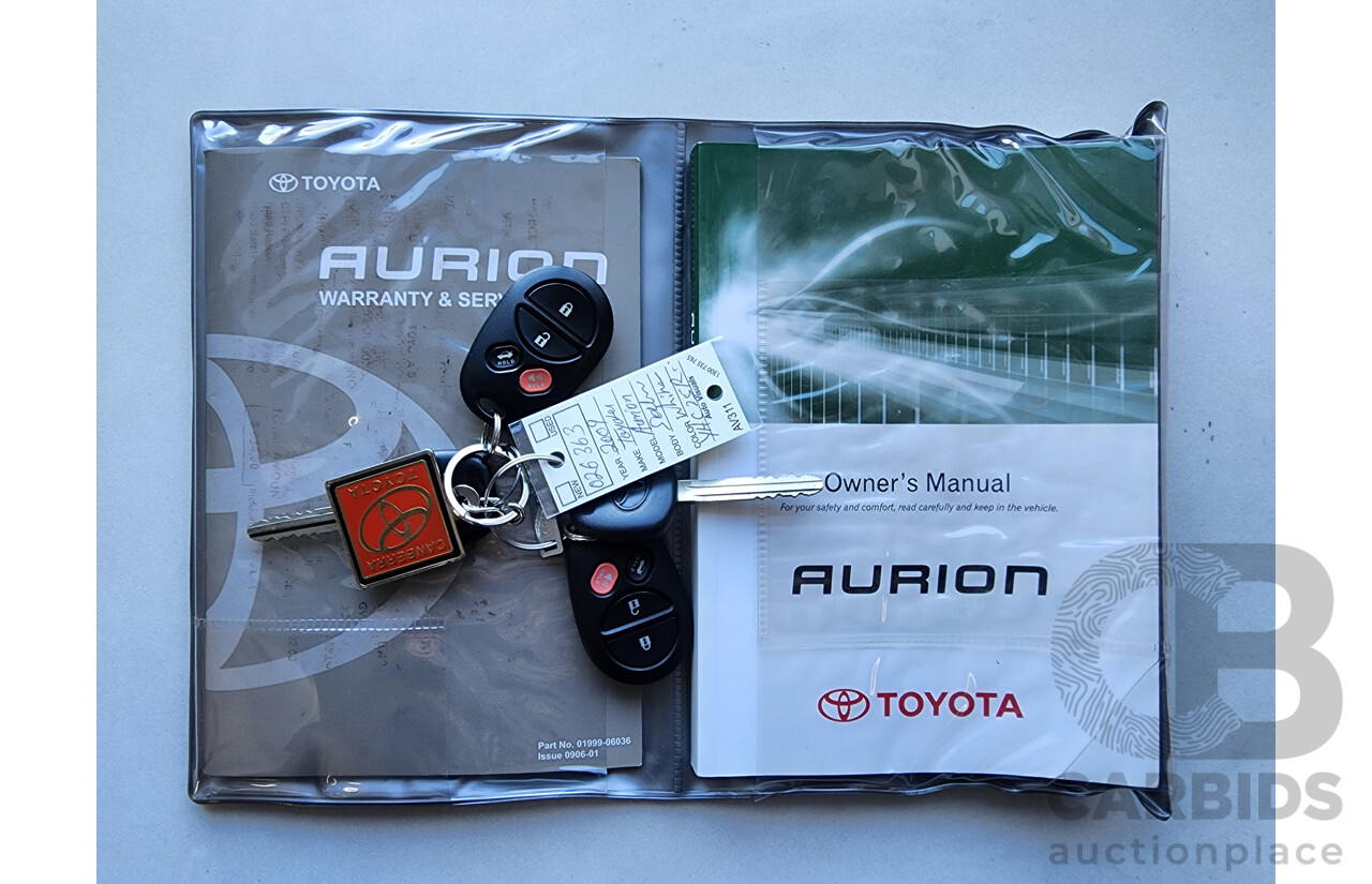 9/2009 Toyota Aurion AT-X GSV40R 4d Sedan White 3.5L