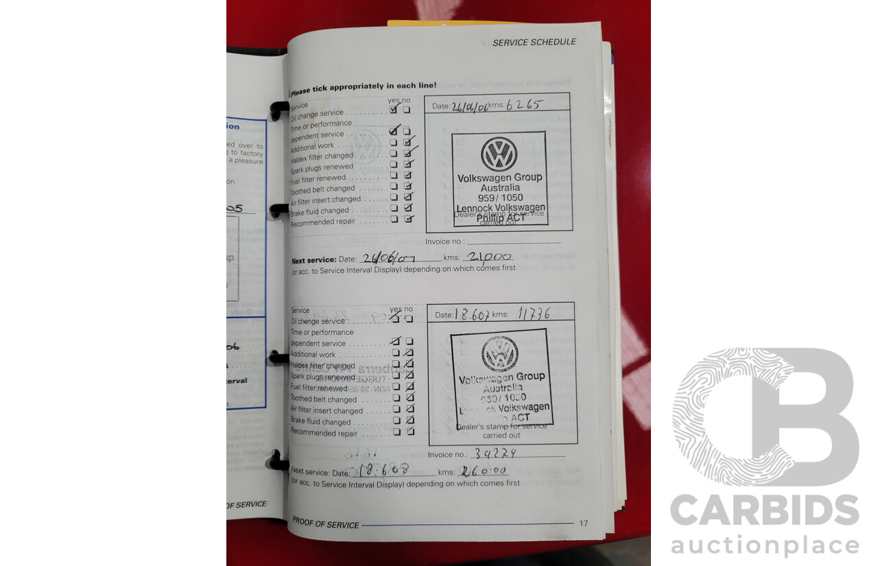 7/2005 Volkswagen Bora 2.3L V5 1J 4d Sedan Tornado Red 2.3L