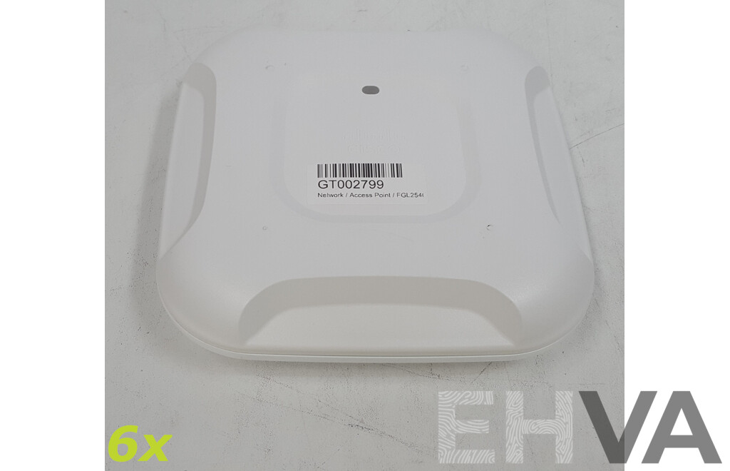 Cisco (AIR-CAP3702I-Z-K9) Aironet 3700 Series 802.11ac Dual Band Access Point - Lot of Six
