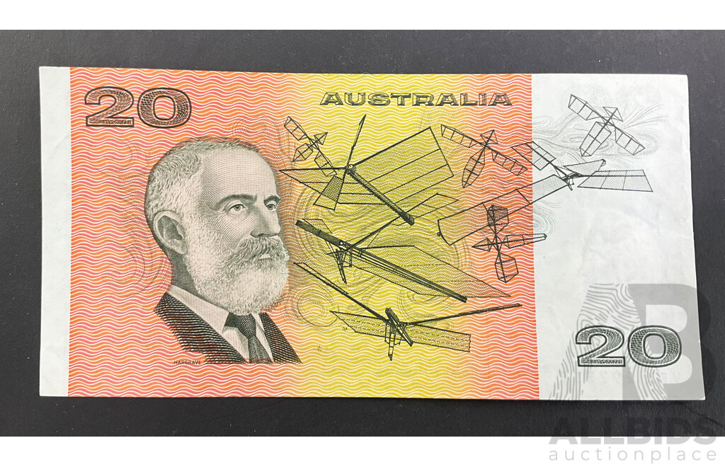 Australian 1979 Knirght Stone $20 A/UNC Note VFX 297335 R407b