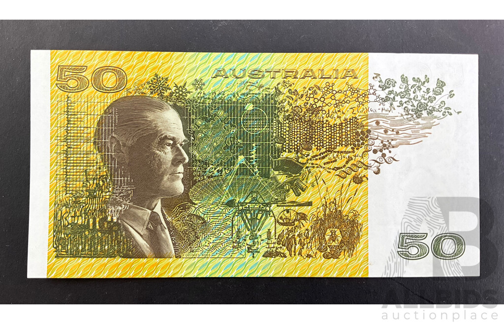Australian 1991 Fraer Cole $50 A/UNC Note. WKS 822904 R513b