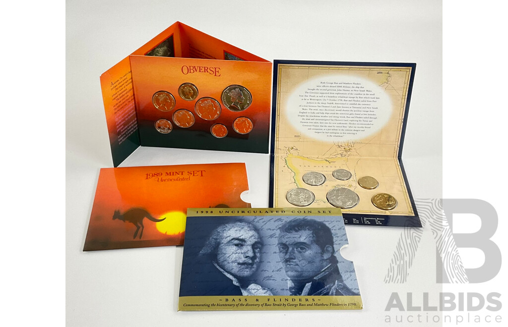 Australian 1989 and 1998 RAM Uncirculated Coin Sets
