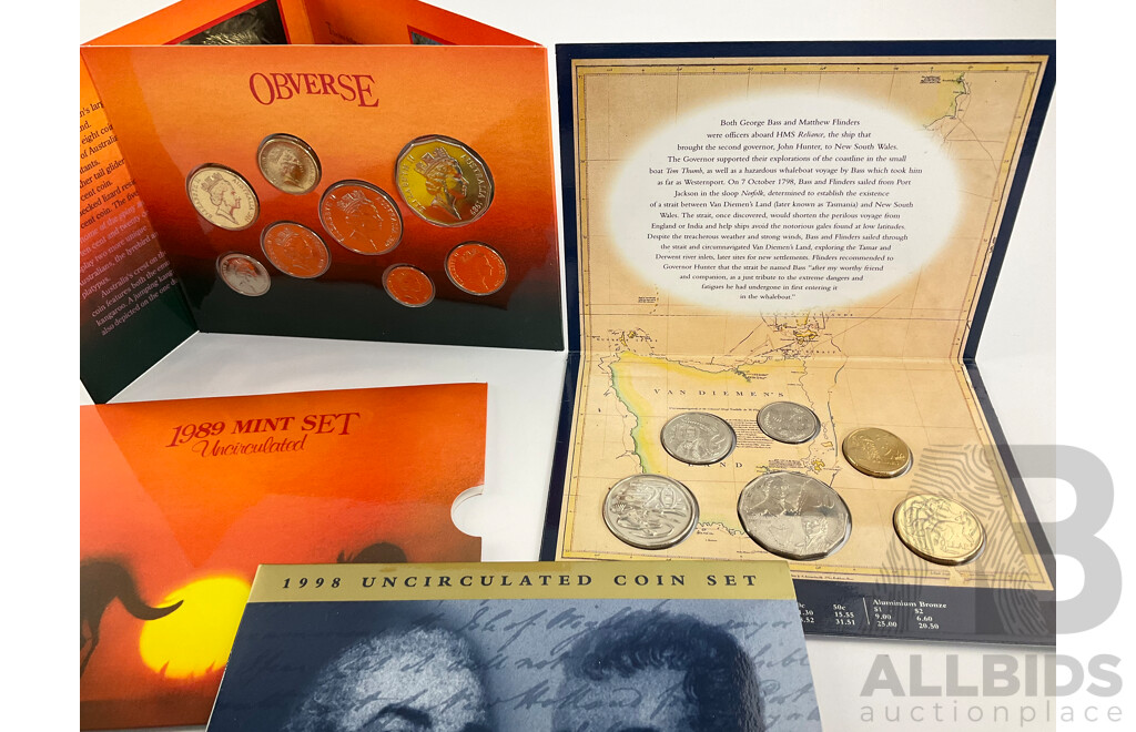 Australian 1989 and 1998 RAM Uncirculated Coin Sets