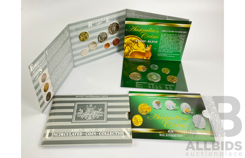 Australian RAM 1987 and 2004 Uncirculated Coin Sets