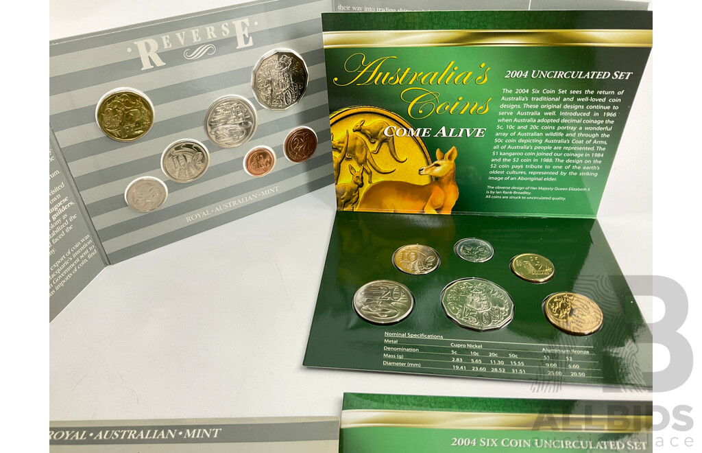 Australian RAM 1987 and 2004 Uncirculated Coin Sets