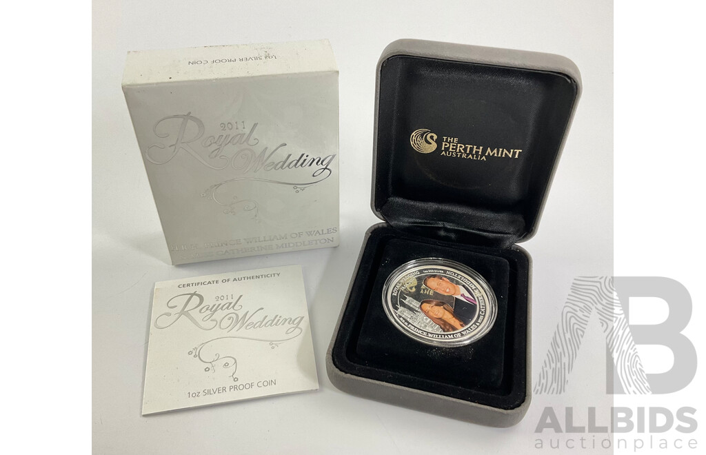 Australian Perth Mint 2011 Royal Wedding $1 Coin.1oz. Fine Proof Silver