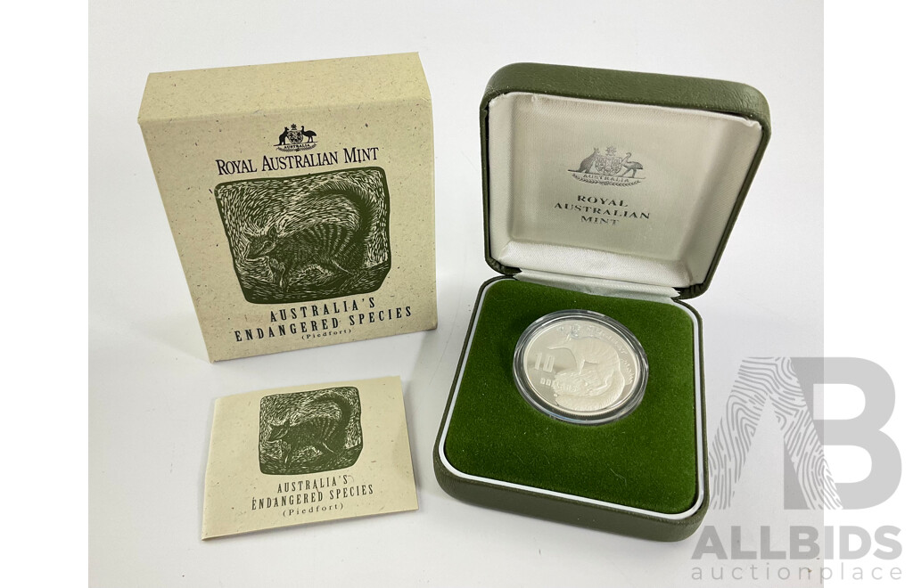 Australian 1995 RAM Piedfort $10 Silver Coin 40 Grams