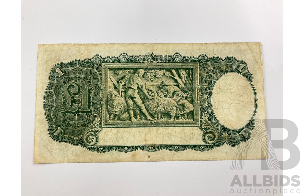 Australian 1933 Riddle Sheehan One Pound Note