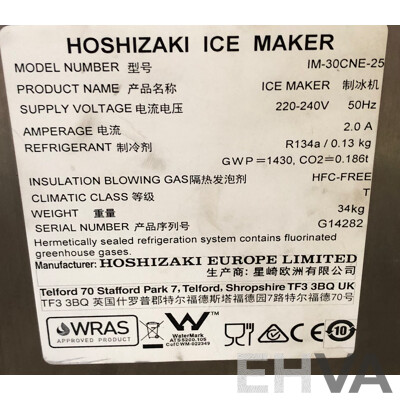 Hoshizaki IM-30CNE-25 Counter Fit in Ice Cube Maker