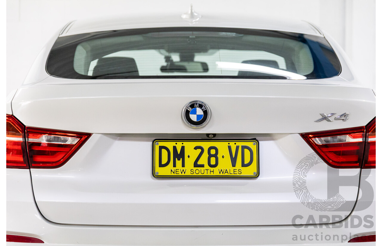 1/2015 BMW X4 Xdrive 20d (AWD) F26 MY15 5d Coupe Mineral White Metallic Turbo Diesel 2.0L