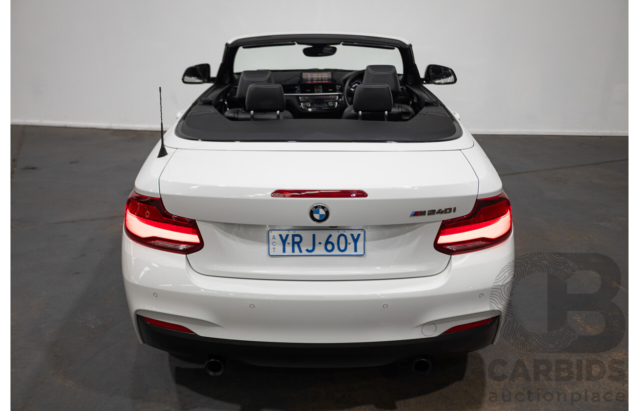 05/2019 BMW M240i F23 MY18 2D Convertible Alpine White Turbo 3.0L