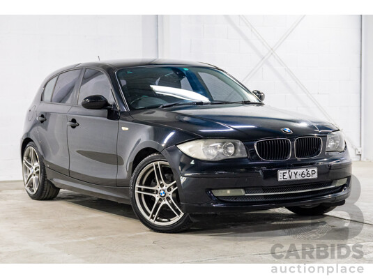 2/2009 BMW 120i E87 MY09 5d Hatchback Jet Black 2.0L