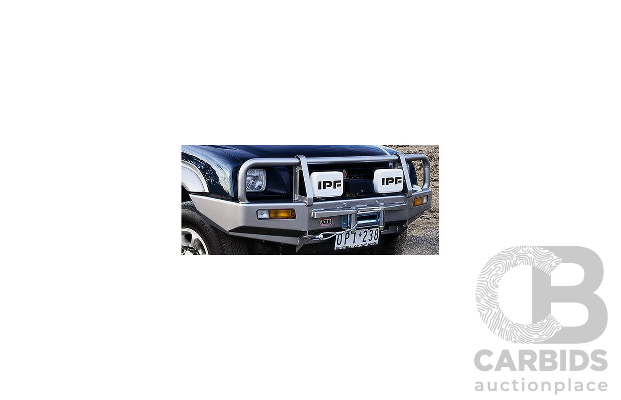 ARB Deluxe Winch Bullbar to Suit Triton MK 09/2001 on Models with Flares - and SRS - Black (Part No. 3446060) -  Brand New - RRP $2115.00