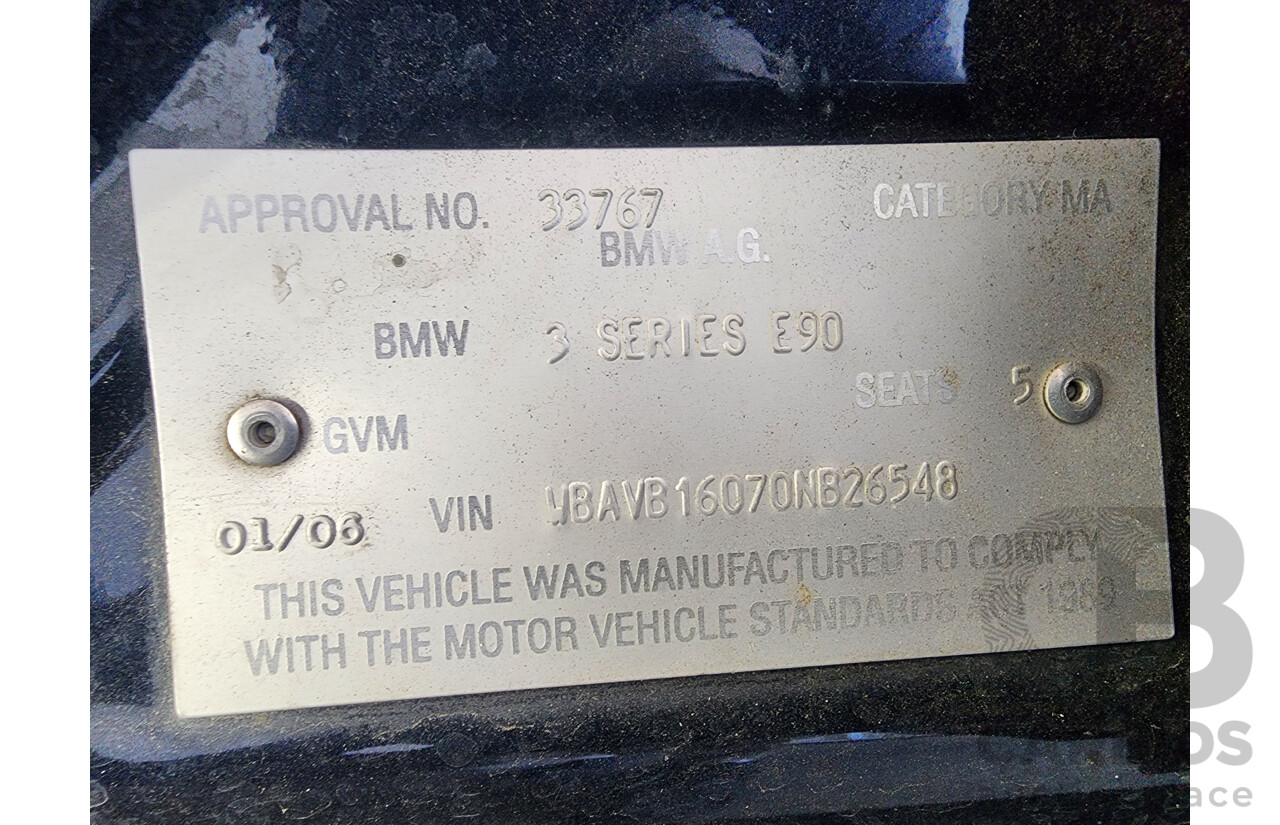 1/2006 Bmw 3 25i E90 4d Sedan Blue 2.5L