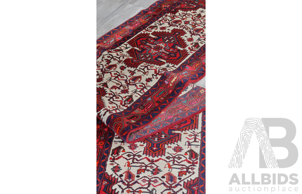 Vintage Hand Knotted Persian Thick Wool Hallway Runner