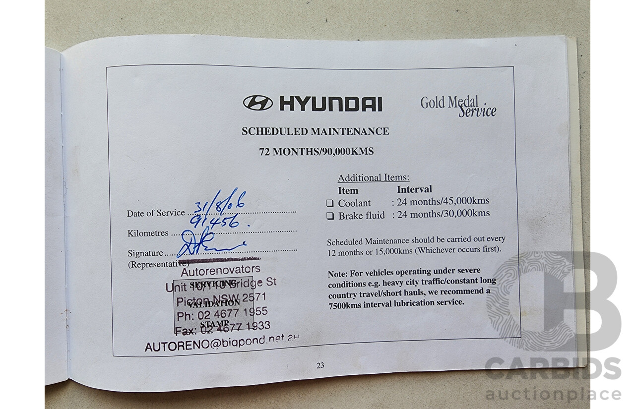 11/2002 Hyundai Elantra Lavita GLS FC 5d Hatchback Fawn 1.8L