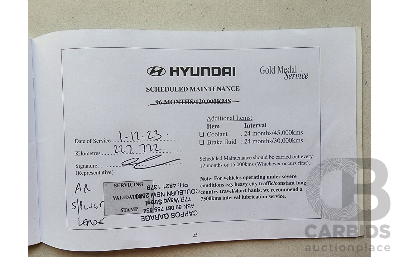 11/2002 Hyundai Elantra Lavita GLS FC 5d Hatchback Fawn 1.8L