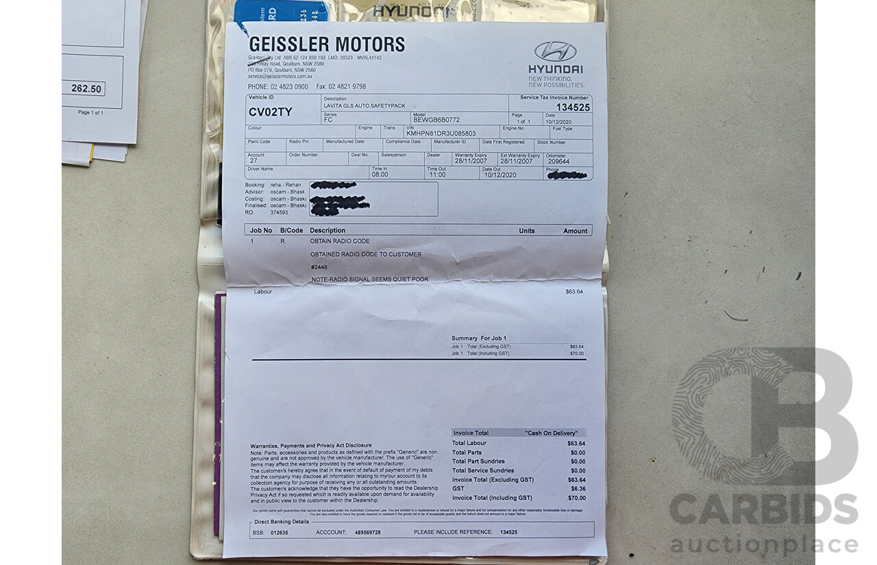 11/2002 Hyundai Elantra Lavita GLS FC 5d Hatchback Fawn 1.8L