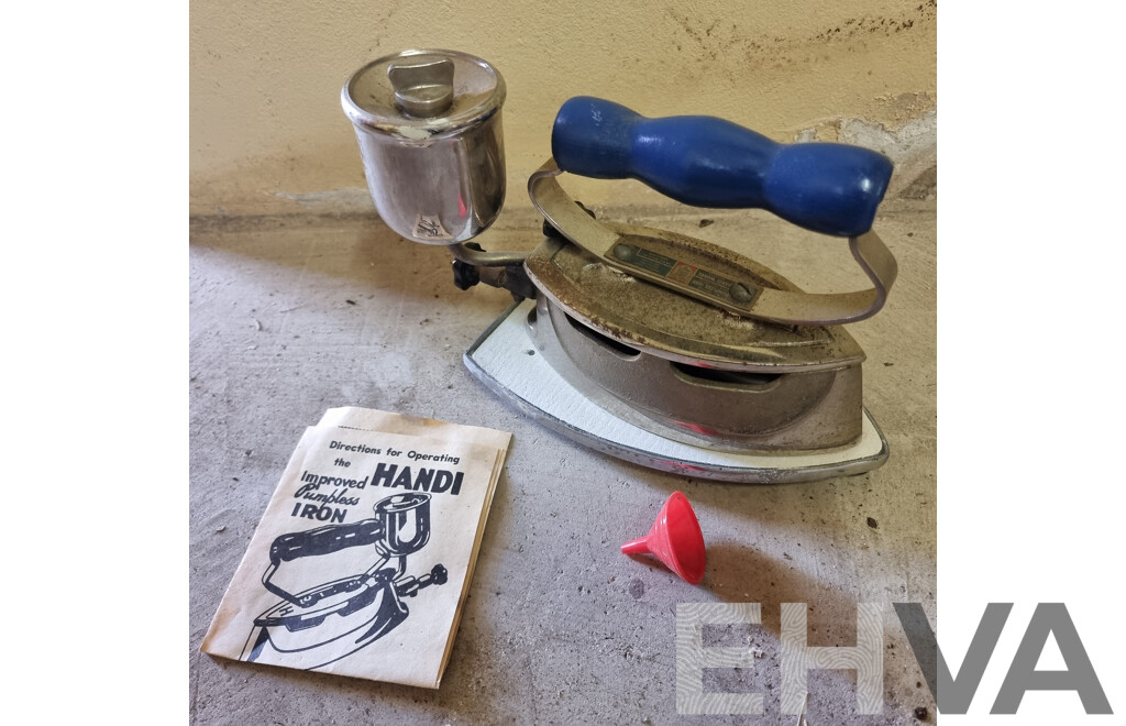 Vintage All Brittish Design, Handi Pumpless Self Heating Petrol Iron