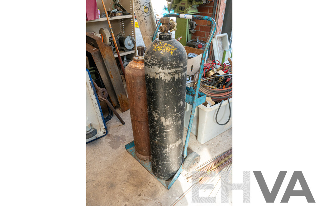 Oxy Acetylene Trolley with Gas Bottles & Miscellaneous Welding Accessories ETC