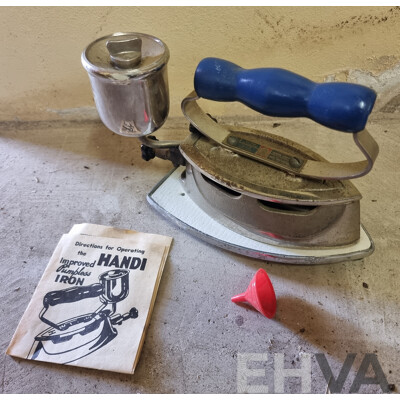 Vintage All Brittish Design, Handi Pumpless Self Heating Petrol Iron