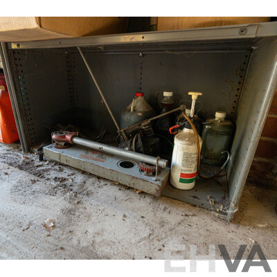 2 Bays of Metal Shelving with Various Tools & Hardware
