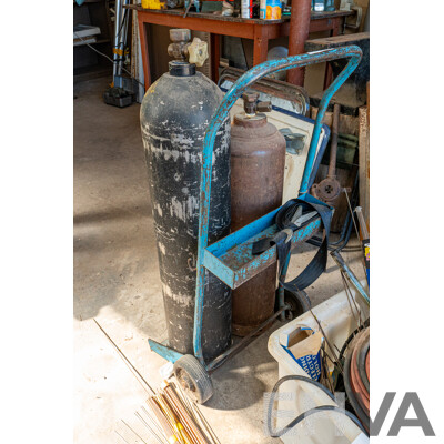 Oxy Acetylene Trolley with Gas Bottles & Miscellaneous Welding Accessories ETC