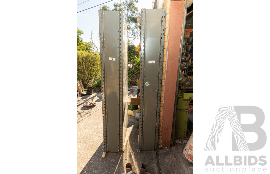 Job Lot Quantity of 2 Bays of Metal Shelving with Various Ceramics & Pottery Tools & Miscellaneous Service Manuals ETC