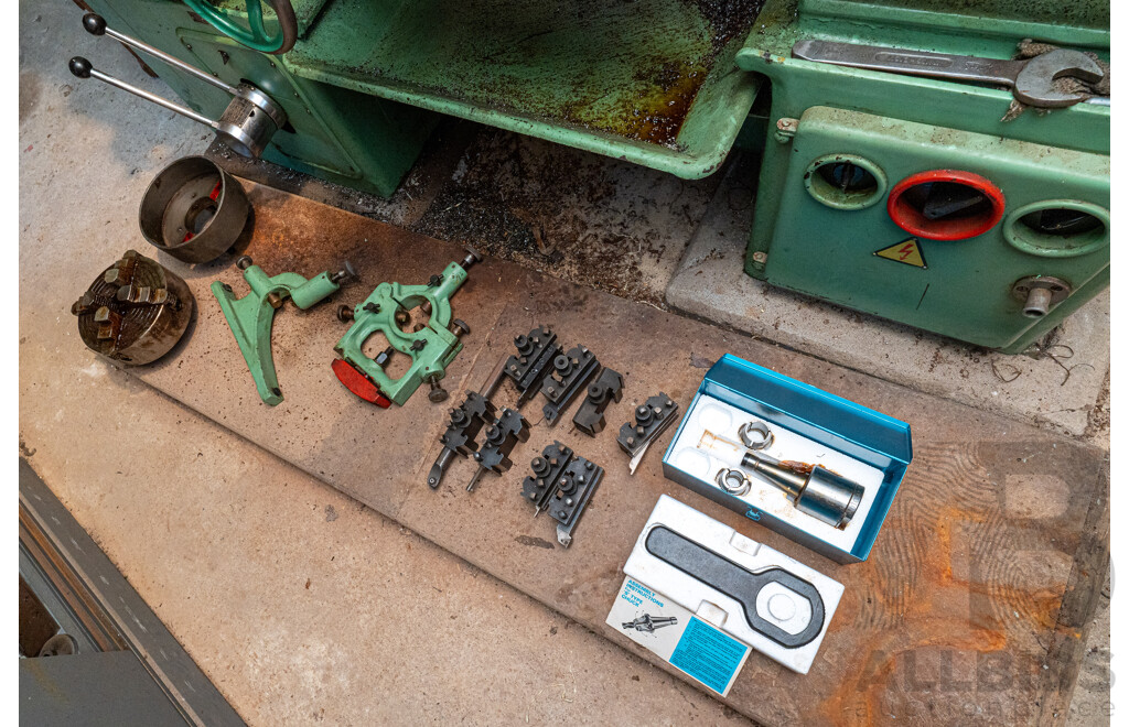 1960 Circa Stanko 1A616 Lathe with Accessories & Steel Tool Cabinet