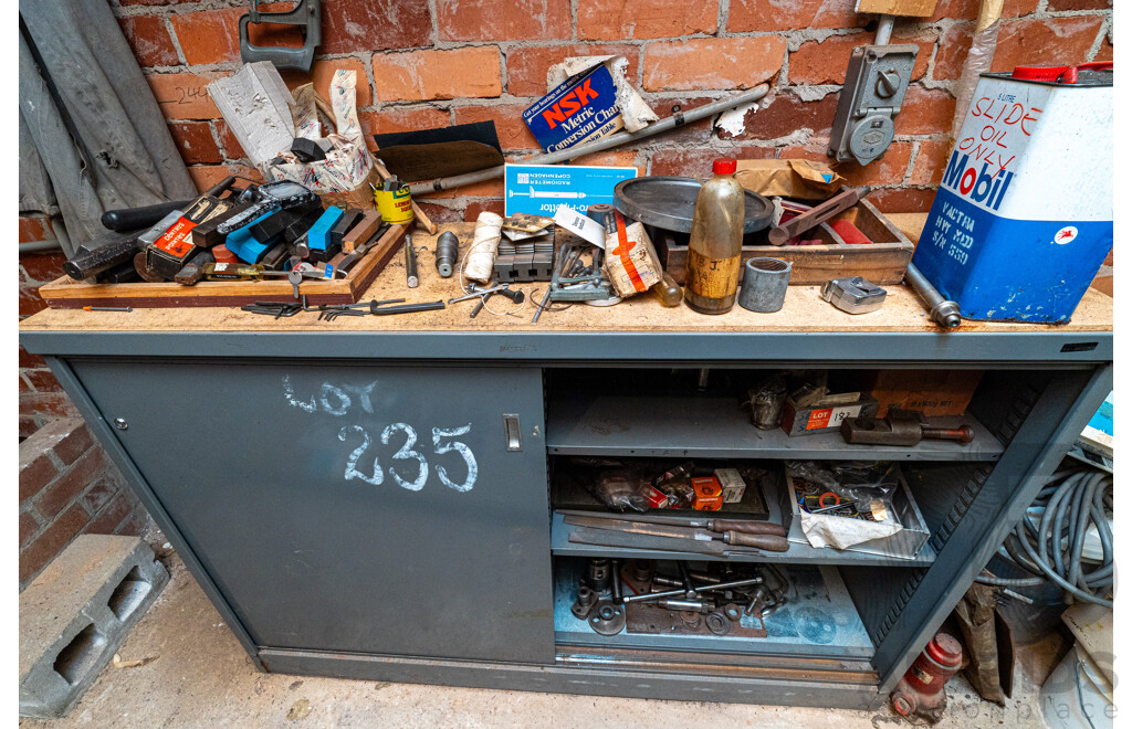 1960 Circa Stanko 1A616 Lathe with Accessories & Steel Tool Cabinet