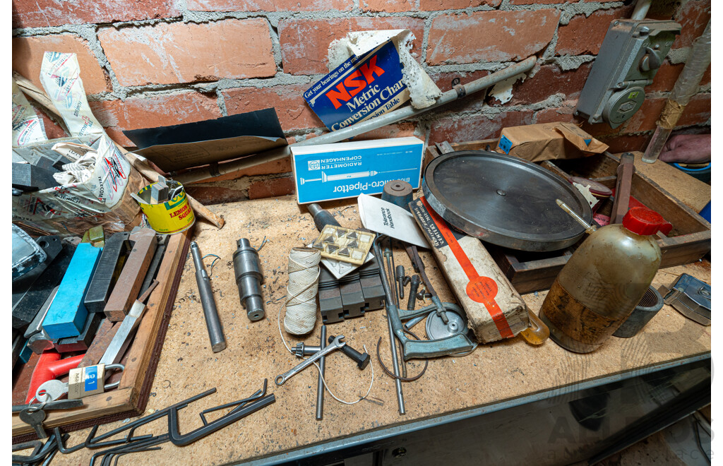 1960 Circa Stanko 1A616 Lathe with Accessories & Steel Tool Cabinet