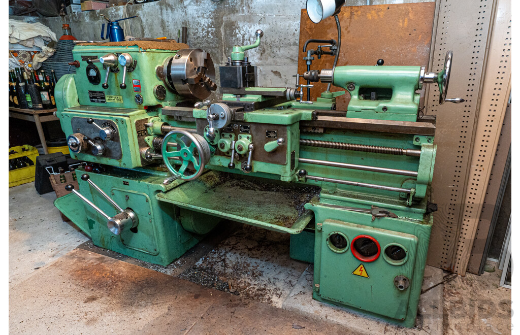 1960 Circa Stanko 1A616 Lathe with Accessories & Steel Tool Cabinet