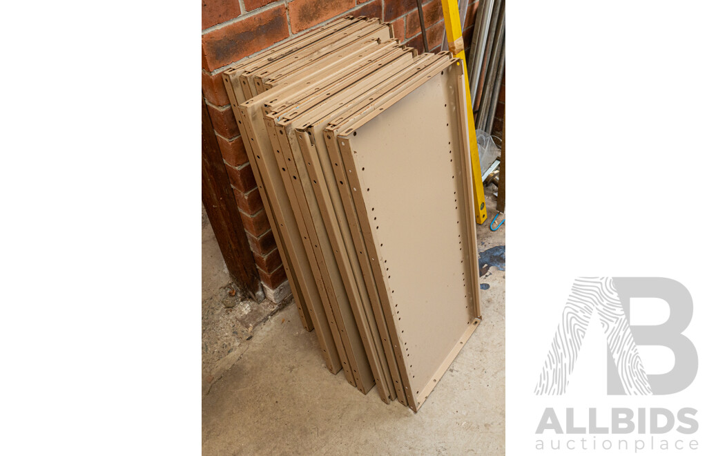 4 Bay of Metal Shelving with Various Hardware ETC