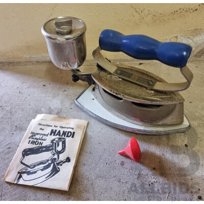 Vintage All Brittish Design, Handi Pumpless Self Heating Petrol Iron